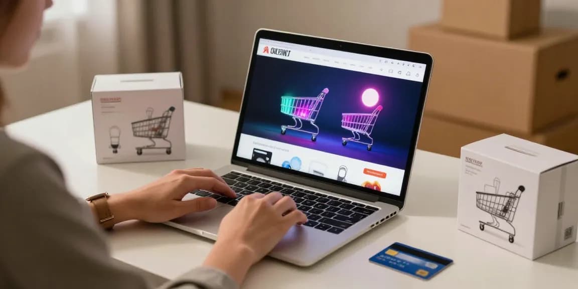 Banda led in an online shopping scene - best deals on LED products.