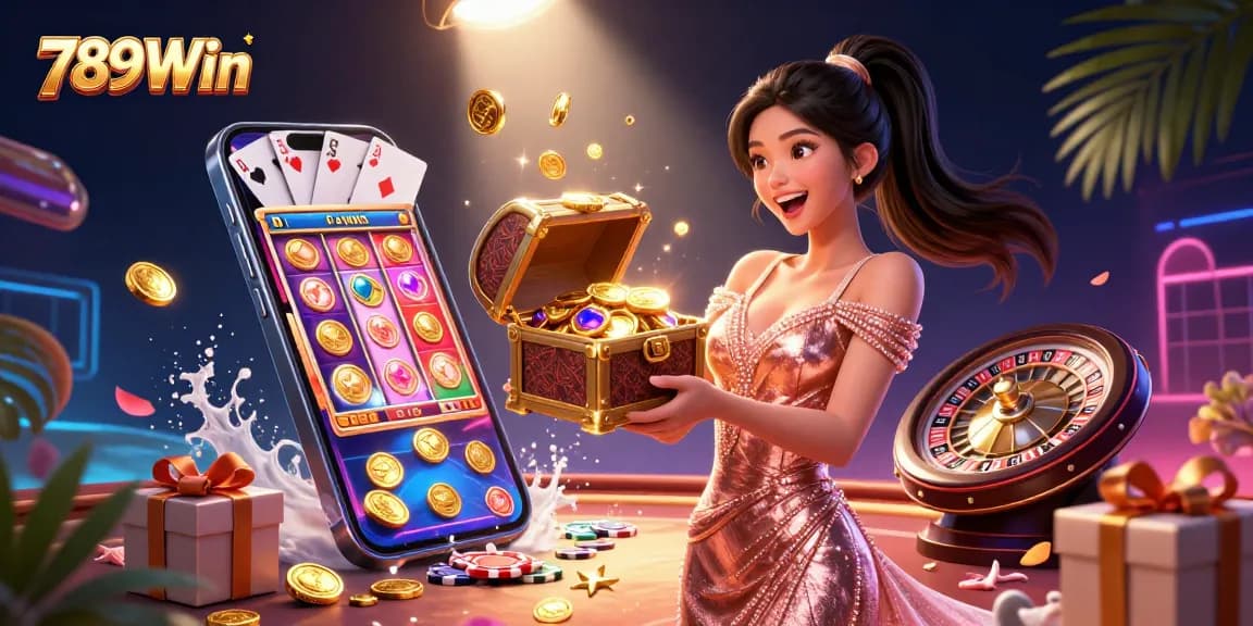 Experience thrilling wins at 789Win with a dazzling treasure chest overflowing with riches.
