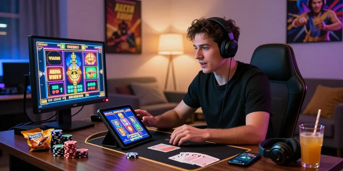 Player enjoying an engaging XX88 online gaming experience with vibrant graphics and cozy setup.