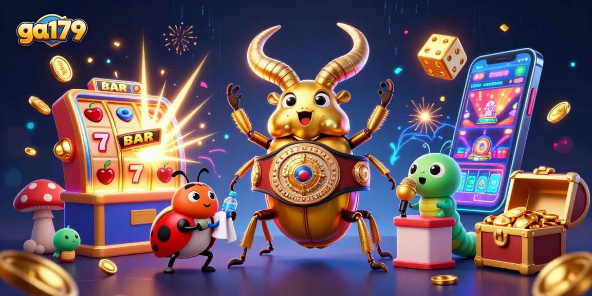 Engage in thrilling challenges at ga179 with a vibrant 3D casino illustration showcasing dynamic gambling elements.