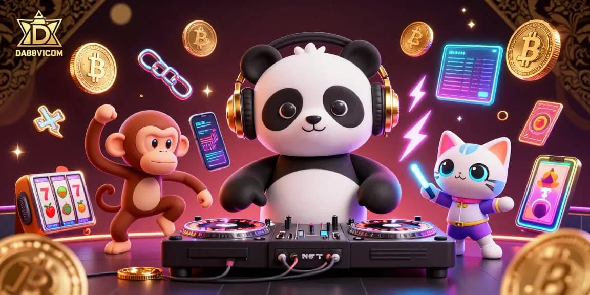 Spin and win with DA88VICOM featuring colorful characters in a lively casino atmosphere.