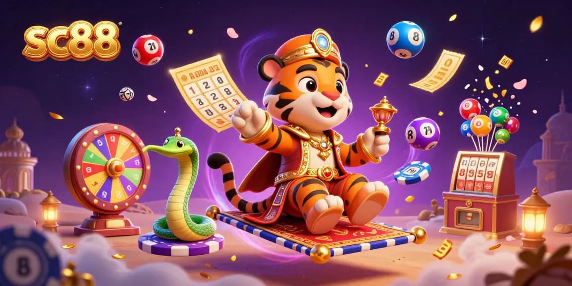 Experience the excitement of sc88 online gambling with a vibrant, festive scene of fortune and fun.