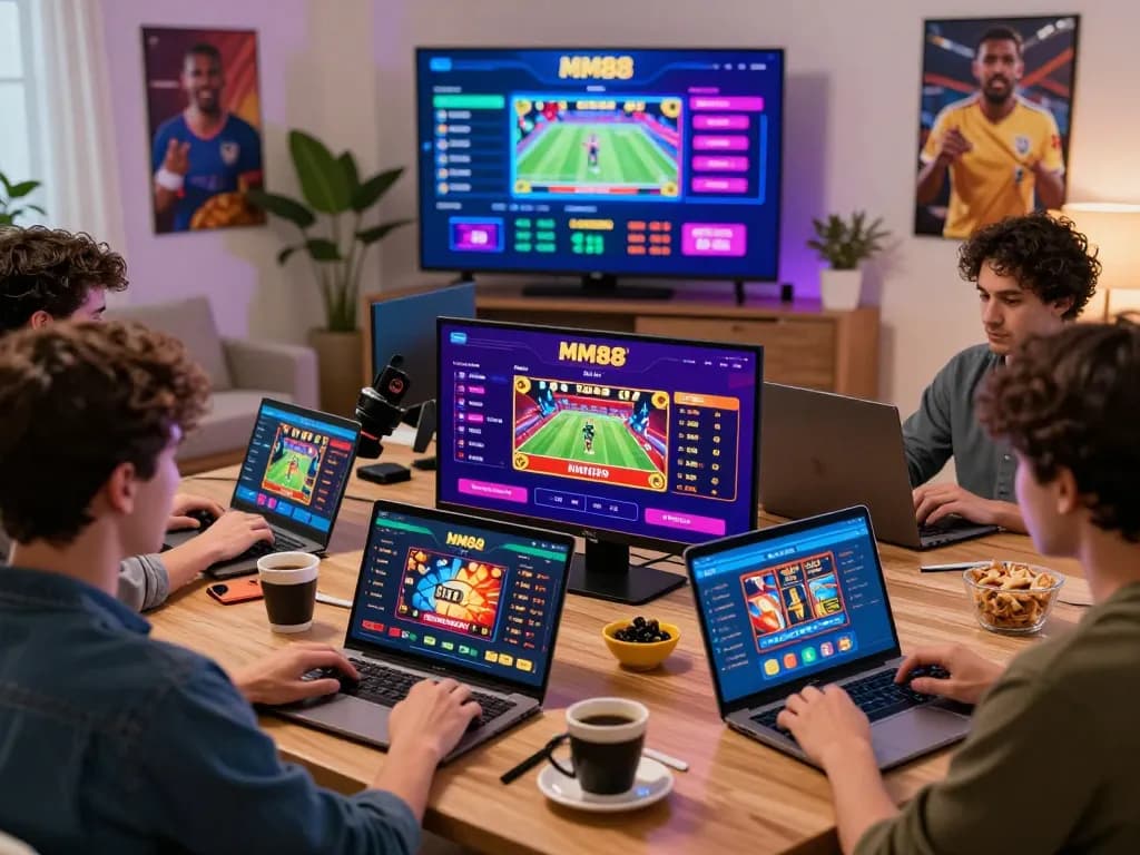 Players enjoying the excitement of MM88 online betting with vibrant games