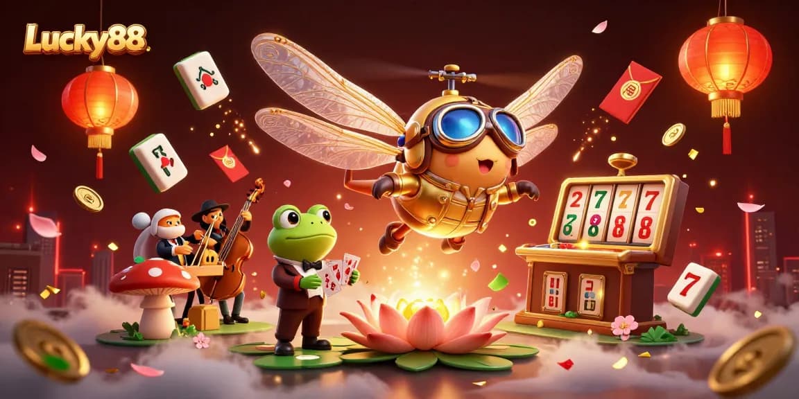 Experience entertainment and thrills with Lucky88 at the vibrant lily pad casino, featuring fun gameplay elements.