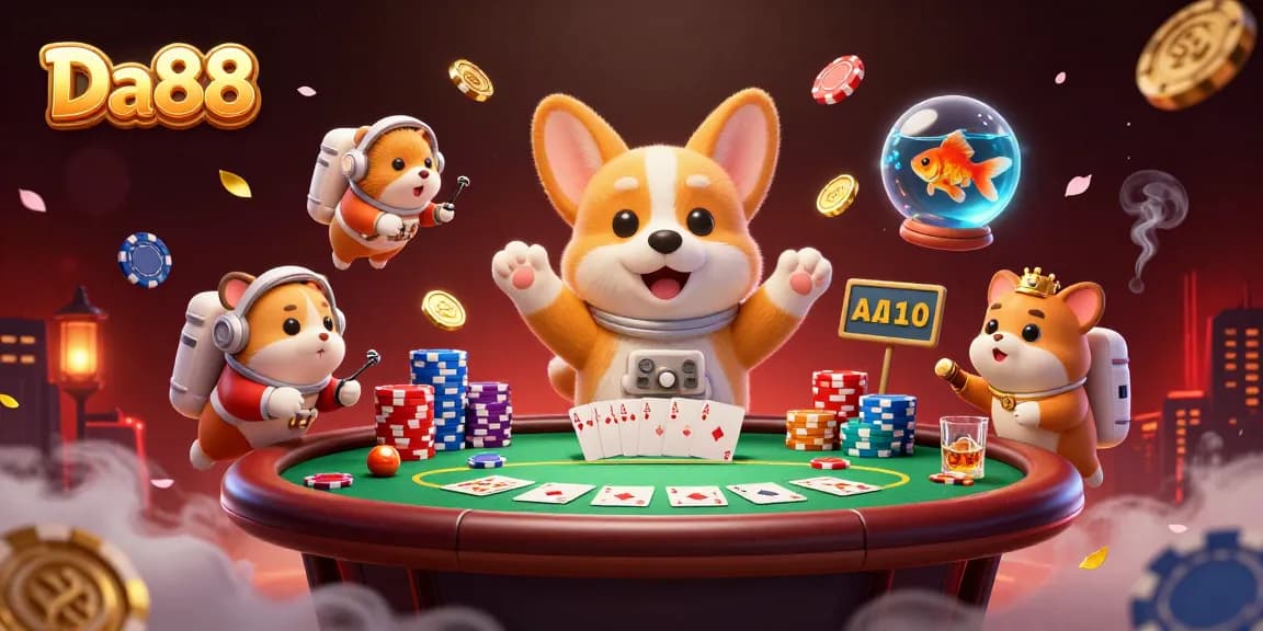 Experience exciting gameplay at Da88 with vibrant visuals of a floating casino environment