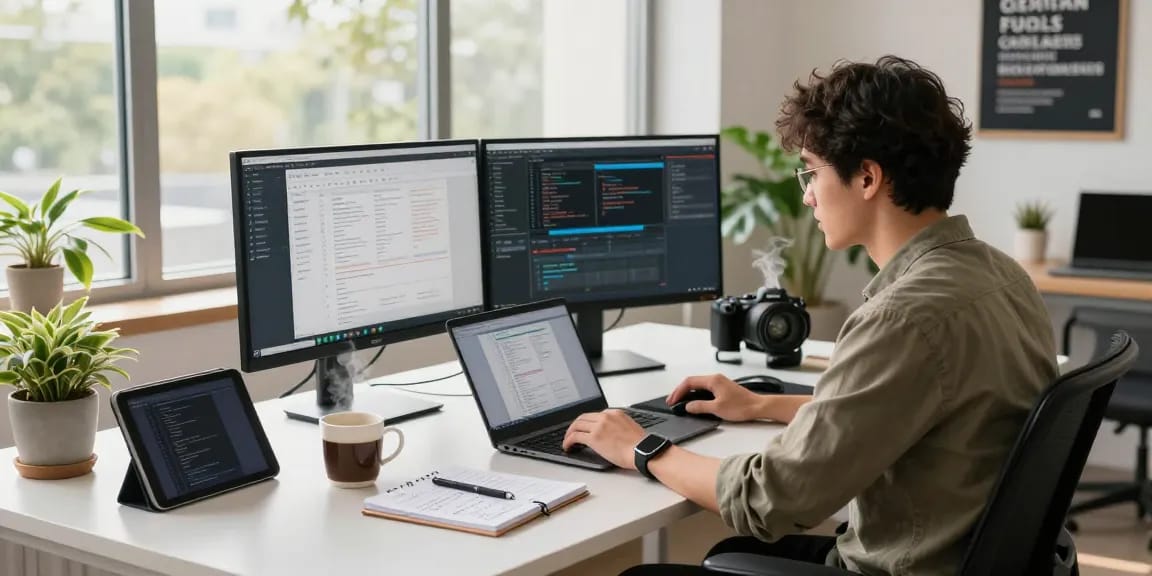 WPS Download in action at a modern tech workspace with streamlined productivity tools and documents.