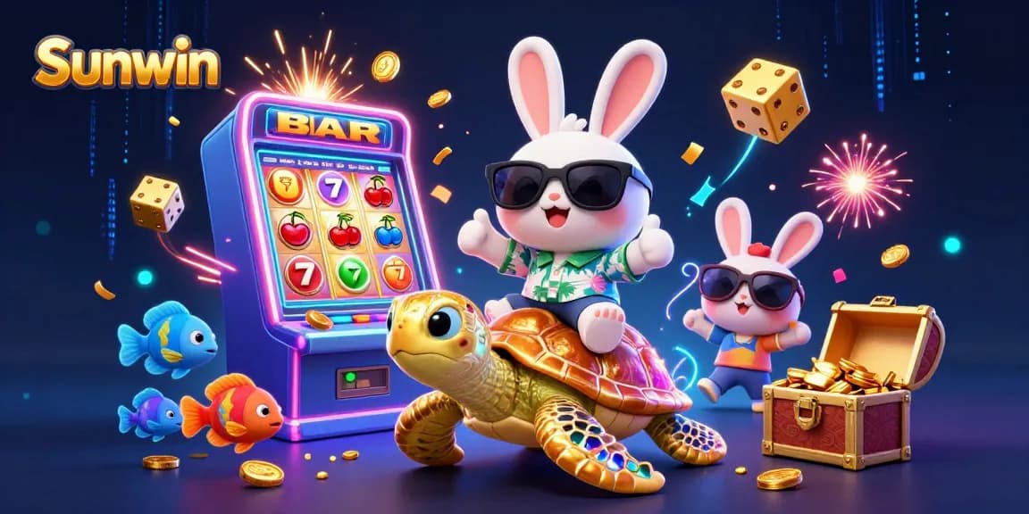 Experience excitement with Sunwin as the lucky rabbit celebrates a big casino win!