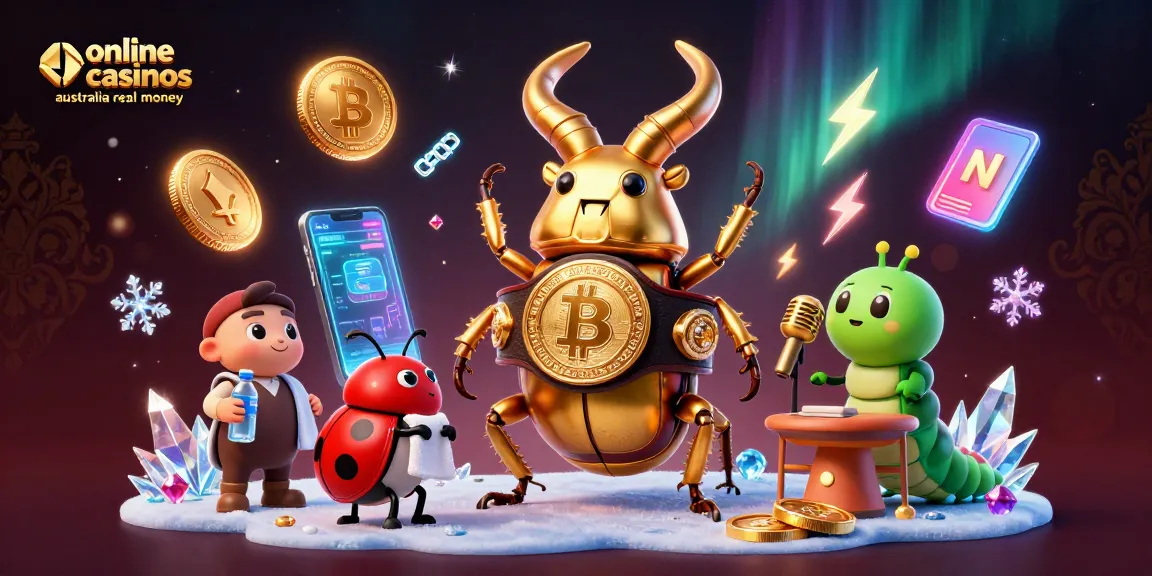 Engage with online casinos Australia real money through an epic battle featuring a giant stag beetle and crypto elements