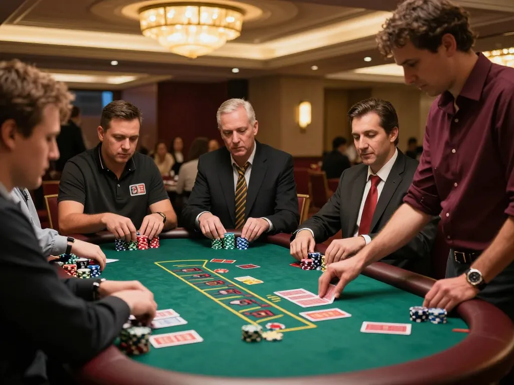 Players engrossed in blackjack at 789club casino, showcasing vibrant gameplay atmosphere