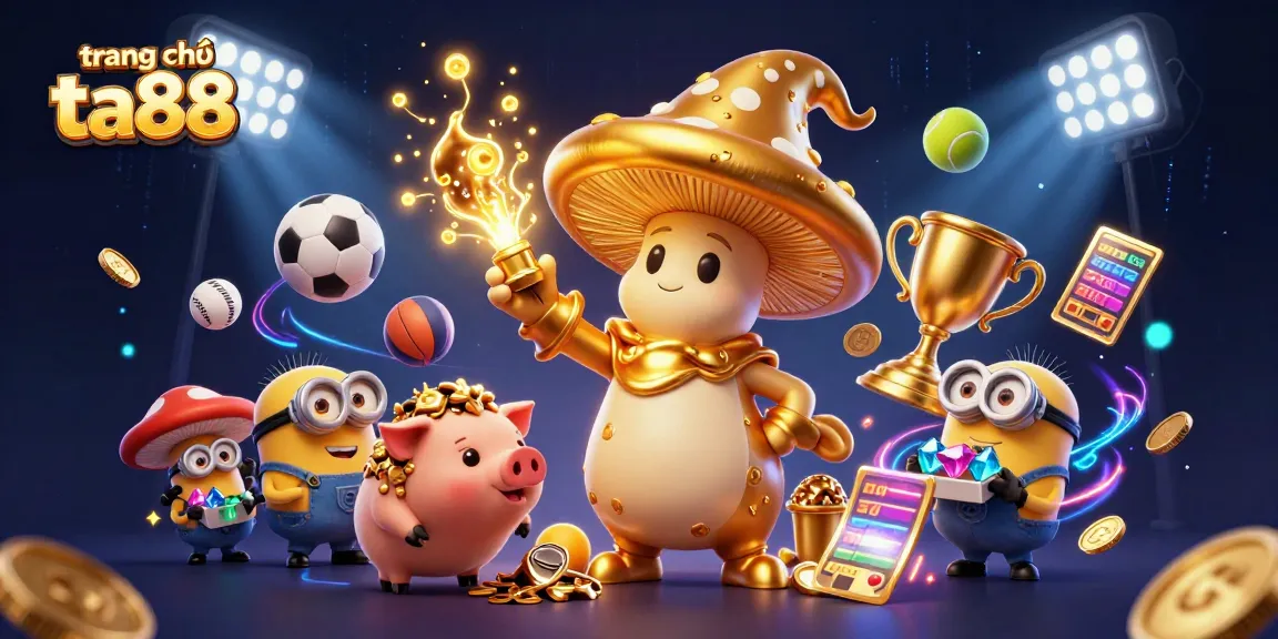 Experience the excitement at trang chủ ta88 with a vibrant 3D illustration capturing the thrill of sports betting.