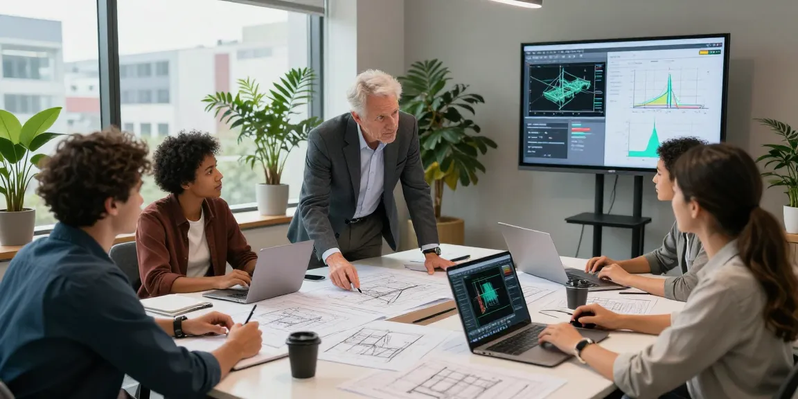 Structural Engineering Consultant Canada discussing innovative designs in a vibrant office space.