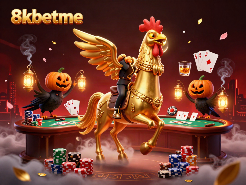 Experience thrilling play at 8xbetme with a dazzling casino scene and exciting poker elements.
