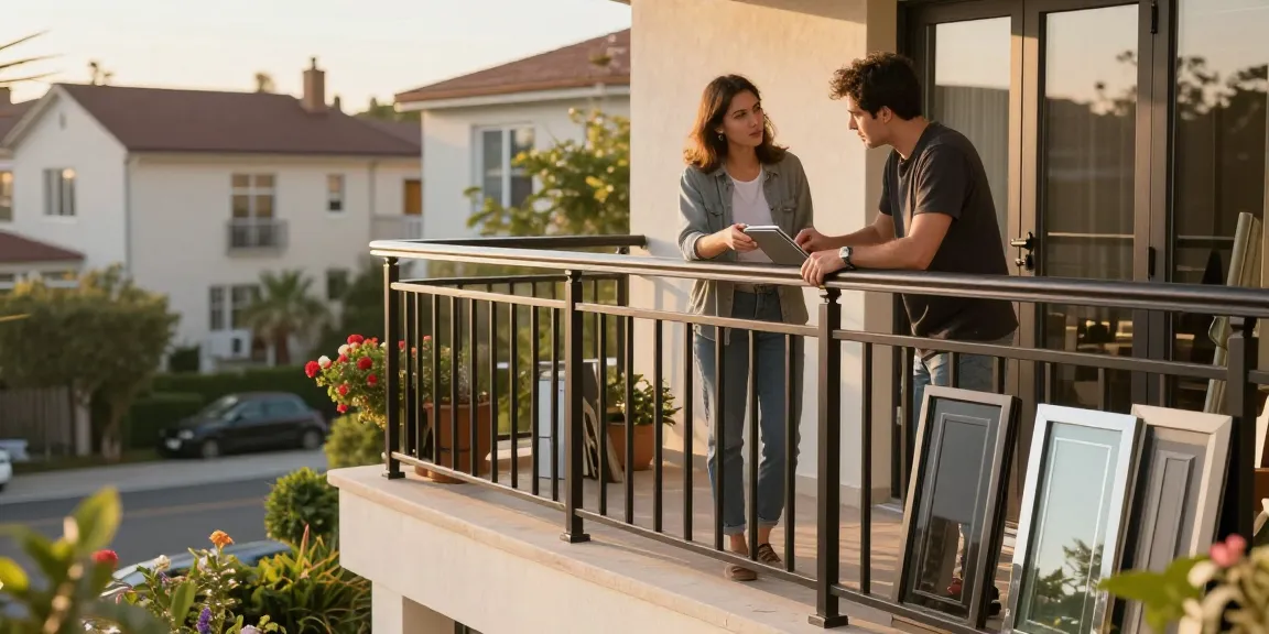 Custom railing design consultation for a stylish residential balcony in Vancouver.
