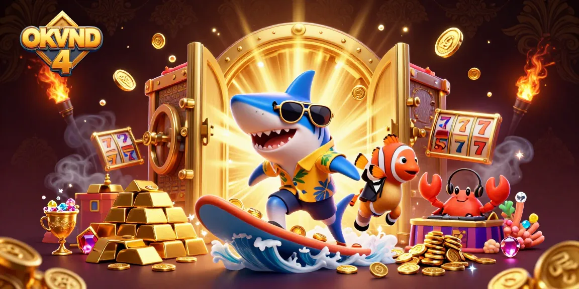Engage in thrilling gameplay with OKVND 4 featuring dynamic casino scenes packed with excitement.