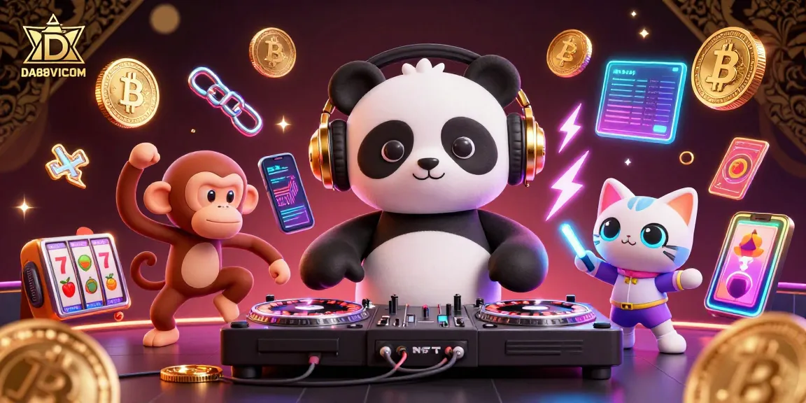 Spin and win with DA88VICOM featuring colorful characters in a lively casino atmosphere.
