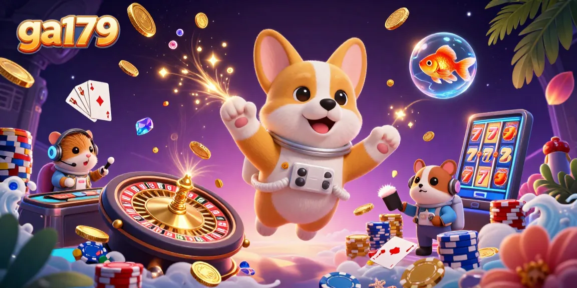 Experience the excitement of ga179 with colorful casino elements in a vibrant illustration.