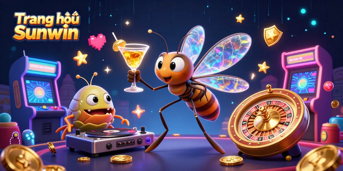 Enhance your gaming experience at Trang chủ Sunwin with vibrant casino elements and characters.