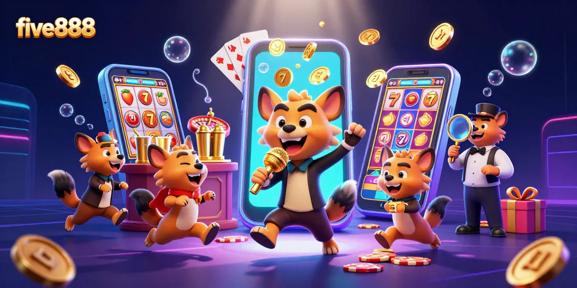 Join the fun at five888, where hyenas entertain in a dynamic casino setting filled with games and excitement.