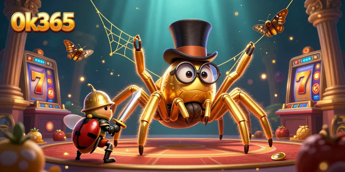 Engage in thrilling casino experiences with 0k365, a vibrant illustration depicting dynamic slot games.
