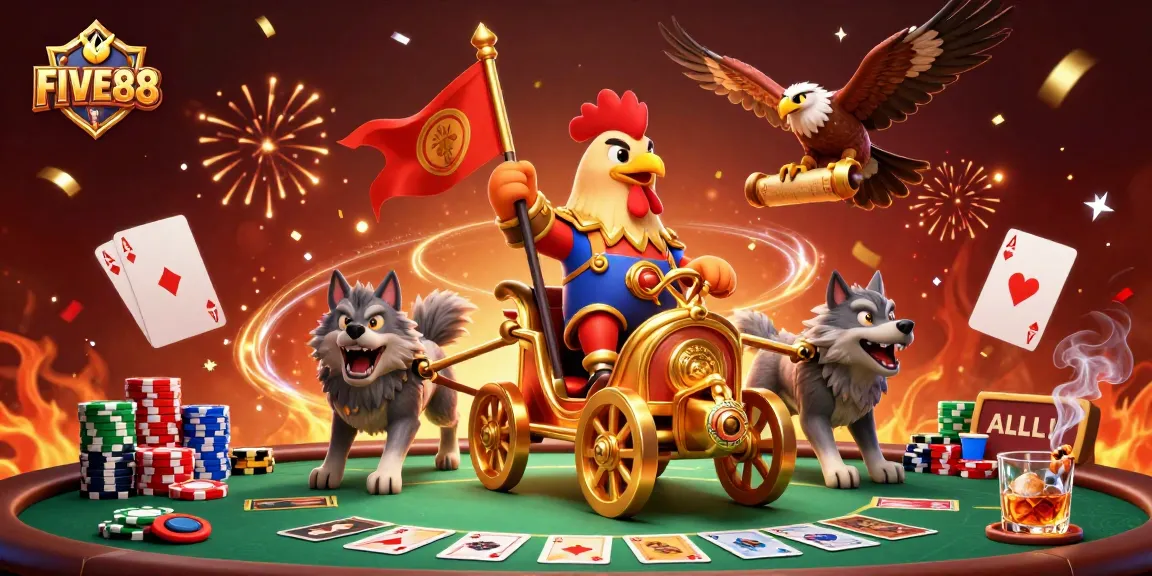 Engage in exhilarating poker adventures with FIVE88 amidst vibrant casino action.
