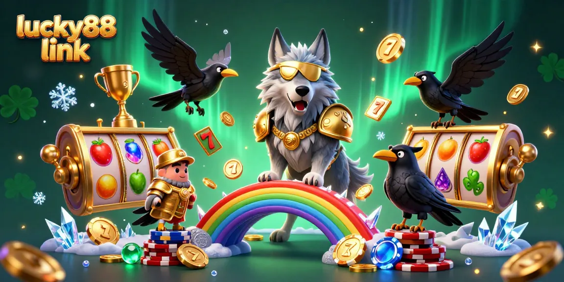 Engage with lucky88 link in a vibrant 3D casino scene featuring Odin and golden casino elements.