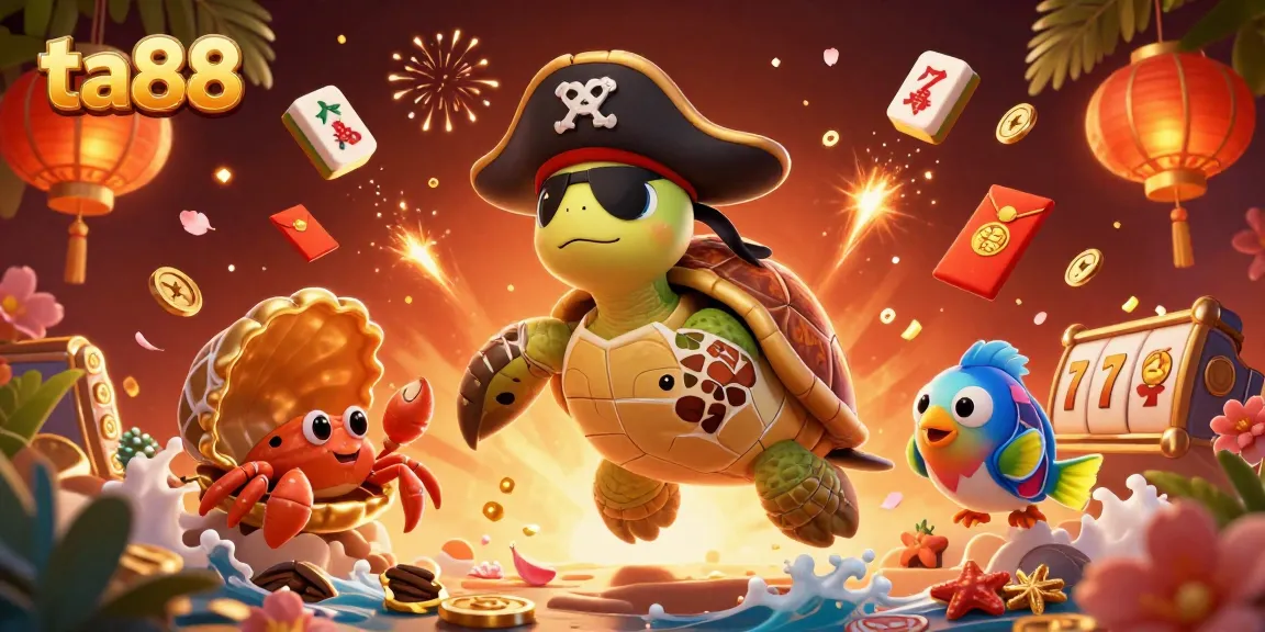Experience the thrill of online gaming with TA88's vibrant casino scene, showcasing dynamic characters and treasure.