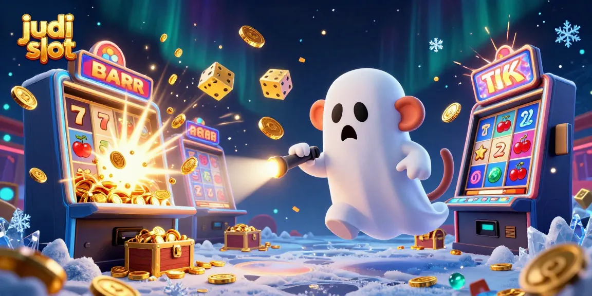 Experience thrilling judi slot moments with animated characters in a haunted casino setting.