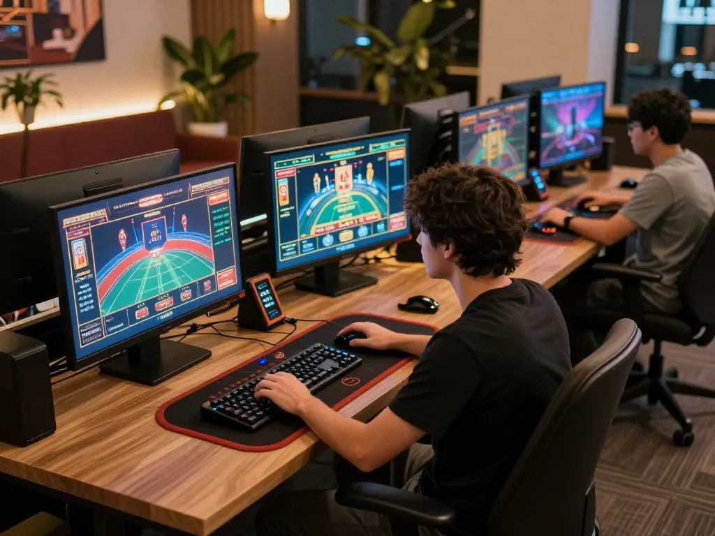Engaged user navigating mm88star's online gaming platform with excitement and strategy.