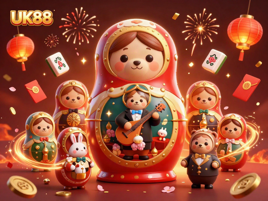 Engage with UK88's thrilling casino adventures in a vibrant 3D illustrated celebration.