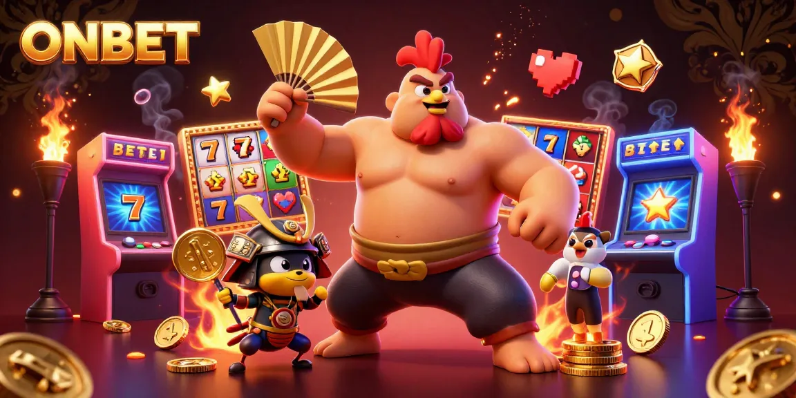 Engage with ONBET's thrilling slot games featuring dynamic characters and vibrant elements.