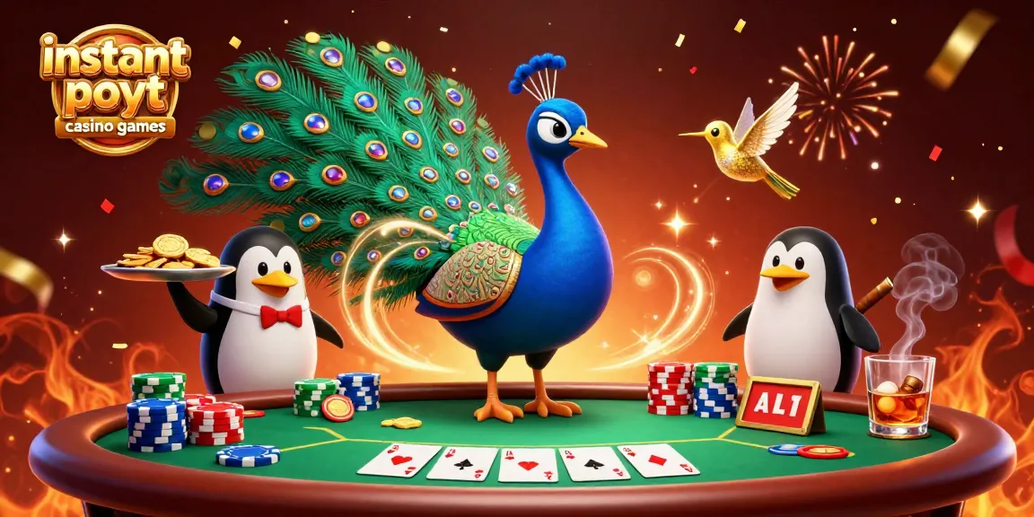 Win big with instant payout casino games, featuring vibrant 3D characters and dynamic casino elements.
