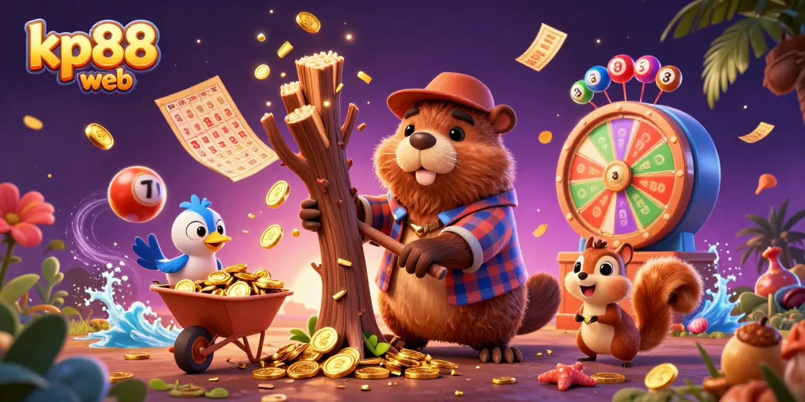 Experience the excitement of kp88 web with vibrant casino elements, treasures, and playful characters.